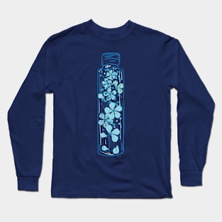 Blue flowers in a bottle Long Sleeve T-Shirt